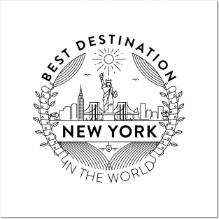 New York Minimal Badge Design Posters and Art